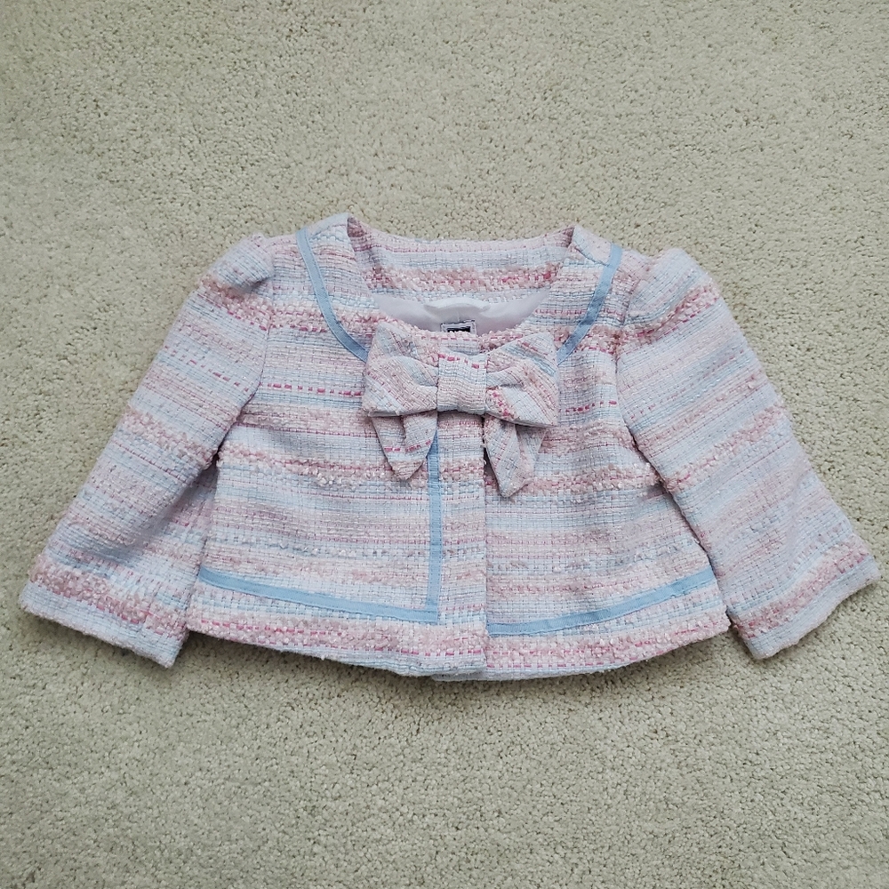 Janie and Jack Baby Girls All Abloom Boucle Bow Jacket sz6-12m